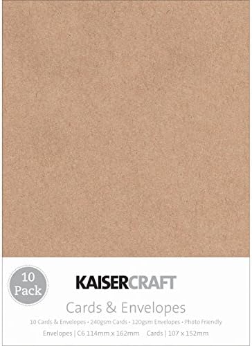 Kaisercraft C6 Kártyát, Borítékok, 4.5 által 6.25-Es, Kraft, 10-es Csomag