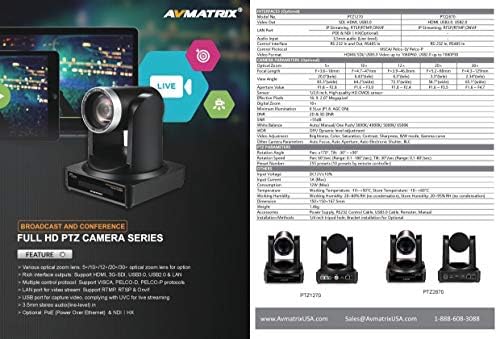 LILIPUTI AVMATRIX PTZ1270-5X Full HD PTZ Kamera (5X Optikai Zoom) Broadcast valamint a Konferencia Teljes