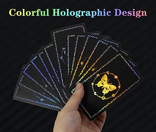 SPIRITDUST Tarot Kártya Pakli - 78 Eredeti Pakli Tarot Kezdőknek a Guide Book - Holografikus Tarot Deck