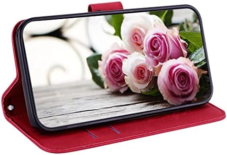 SATURCASE Esetben a Xiaomi Redmi 9C, Rózsa Virág PU Bőr Flip Kettős Mágnes Tárca Állni Kártya Slot csuklópánt