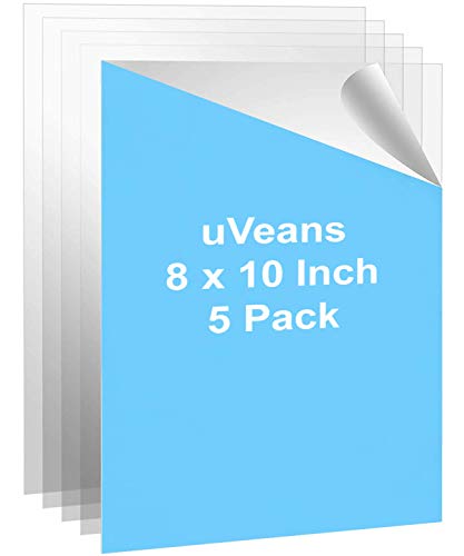 uVeans 5 Csomag 8x10 PET Lap 0.027 Vastag (0,7 mm) - Vékony, Rugalmas PET Műanyag Panelek - Vékony PET-Akril,