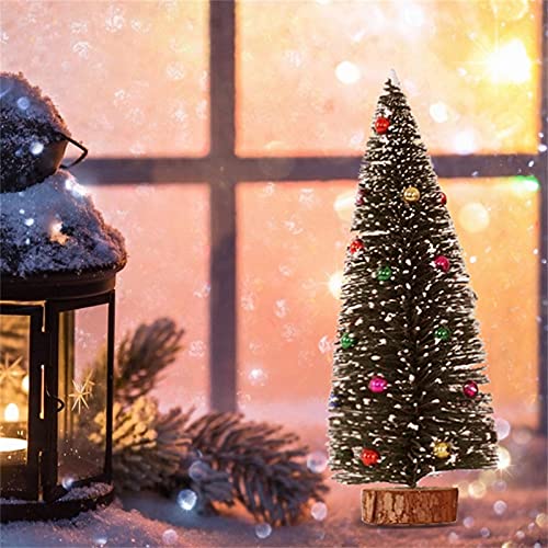 Karácsonyi Özönlött Ragasztó Gyöngy Mini Asztali karácsonyfa Karácsonyi Divat Fából készült alappal Kis