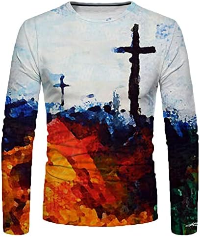XXBR Katona Long Sleeve T-shirt Férfi ruházat, Őszi 3D Újdonság Utca Hit Jézus Kereszt Nyomtatás Edzés