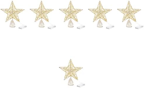 6 db karácsonyfa Topper Világító Csillag Alakú fa tetején Dekoráció Otthon Fél lakberendezés Ünnepség